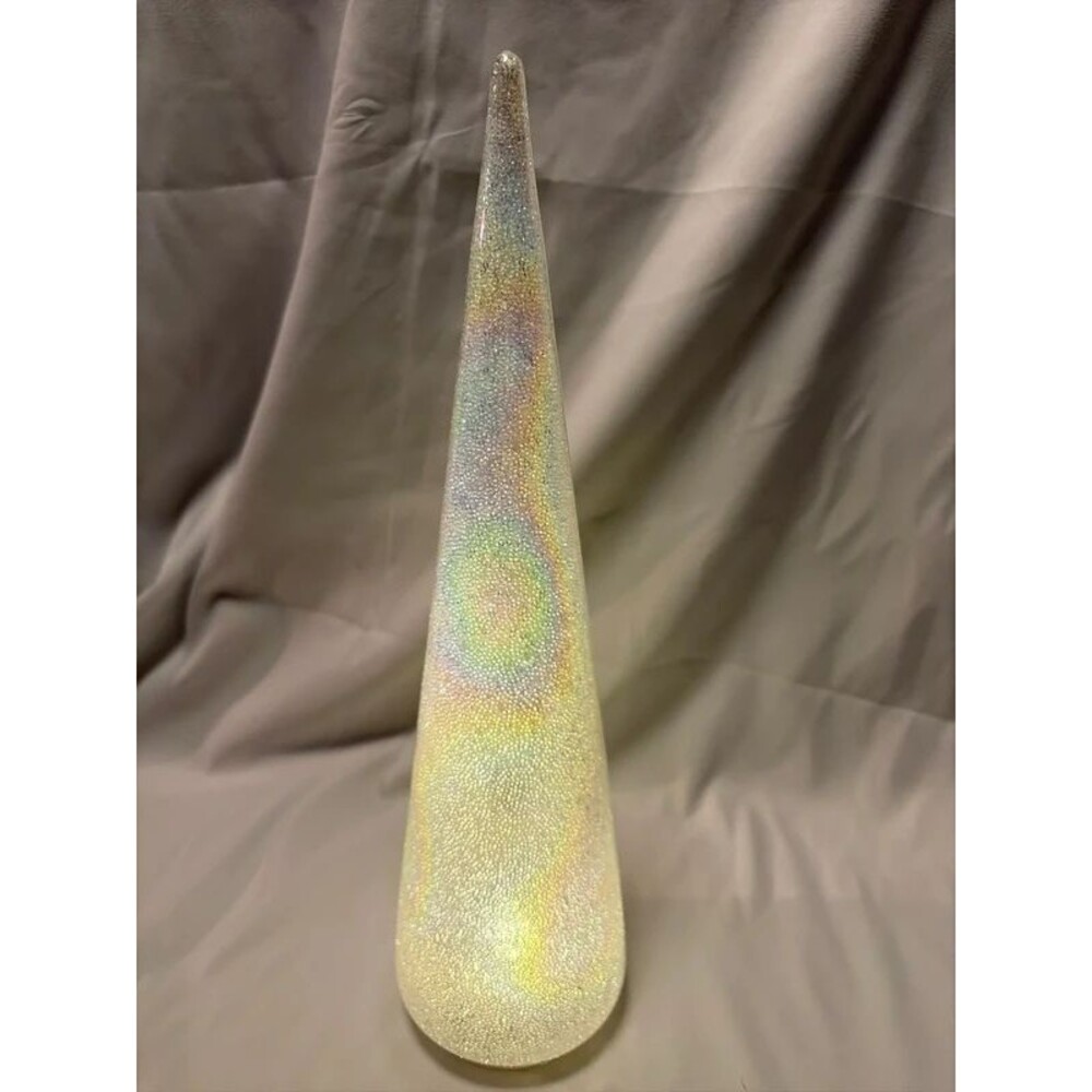15” Christmas decor light up iridescent cone